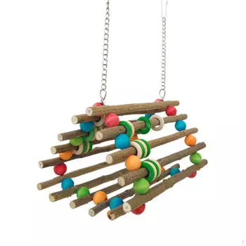 Игрушка-лестница с попугаем, подставка для птичьего окуня, красочная, деревянная, игрушка-попугай, попугай