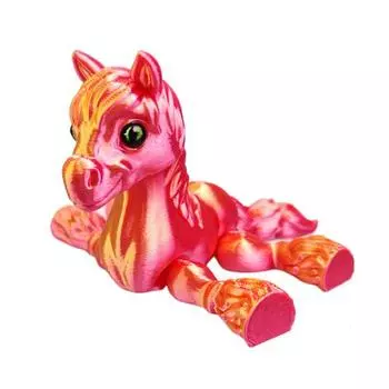 Игрушка-лошадь, напечатанная на 3D-принтере, подвижная лошадь с гибкими суставами, антистресс, настольный питомец, фиджет-игрушка для игры и демонстрации, детский подарок B