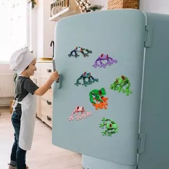 Игрушка-лягушка, напечатанная на 3D-принтере, подвижные суставы, магнитная фигурка лягушки, шарнирная игрушка для снятия стресса, животное-фиджет