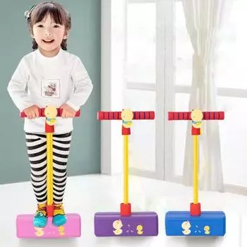 Игрушка-лягушка с шестом для прыжков, яркое развлечение, улучшение координации, рост, рост со светящимися ручками, прыгающий шест розовый