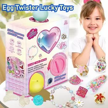 Игрушка-машина Gashapon с драгоценными камнями, браслетом, бусинами, 8 сюрпризов, яйца, самодельные украшения, игрушка на День святого Валентина для девочек розовый