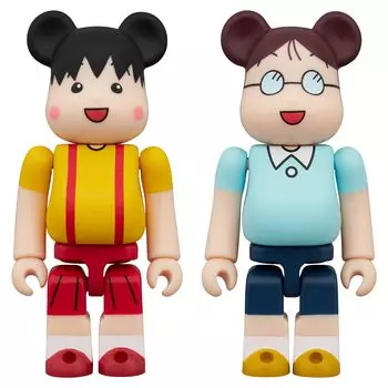 Игрушка Medicom Bearbrick Chibi Maruko, набор из 2 предметов, каждая из которых имеет высоту 70 мм, окрашенная завершенная фигурка BE@RBRICK Maruko-chan и Tama-chan, высота приблизительно. Немасштабируемый