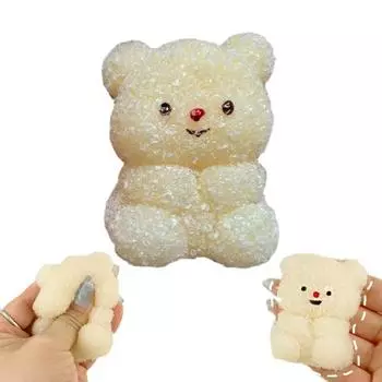 Игрушка-медведь-масло, сжимающая, с медленным отскоком, мягкая, TPR, снимает стресс, беспокойство, портативная, для детей, подростков, взрослых, мягкая игрушка-медведь из белого сахара, сенсорная игрушка-фиджет жёлтый