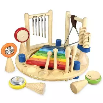 Игрушка Мелодия Круглая Деревянная игрушка Музыкальный инструмент Ксилофон Барабан Тайко 1 год 2 года Подарок на день рождения Мальчики Девочки Я учусь