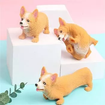 Игрушка Милая Собака Снятие Стресса Корги Собака Игрушки Фиджет Растягивающаяся Собака Собака Сжимаемая Игрушка Антистресс Сжимаемая Собака Corgi