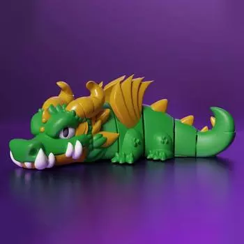 Игрушка-модель Злого Дракона с подвижными суставами, напечатанная на 3D-принтере One Size