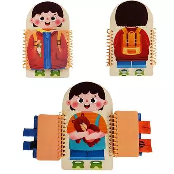 Игрушка Монтессори Жираф Бизиборд 3D книга из фетра для мелкой моторики, навыков раннего образования, развития знаний