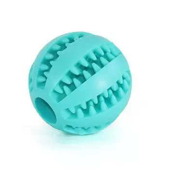 Игрушка-мяч для лакомства для собак, чистка зубов, раздача еды, интерактивные силиконовые игрушки для жевания собак, мяч для домашних животных светло-синий