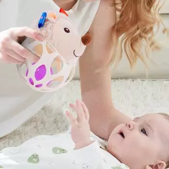 Игрушка-мяч для младенцев со встроенным колокольчиком, обучающая сенсорным функциям, интерактивная, экологичная, для ловли животных, подарок для младенцев и детей белый