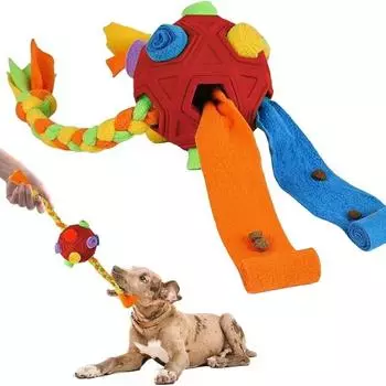 Игрушка-мяч для нюхательного мяча Интерактивные игрушки для собак Развивают естественные навыки добычи пищи Портативная игрушка для домашних животных Медленное обучение кормлению Развивающая игрушка