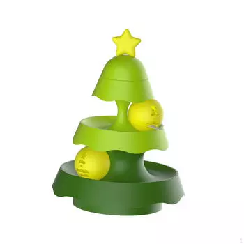 Игрушка на роликах для кошек с туннелями из шариков для активного отдыха 2 layer green