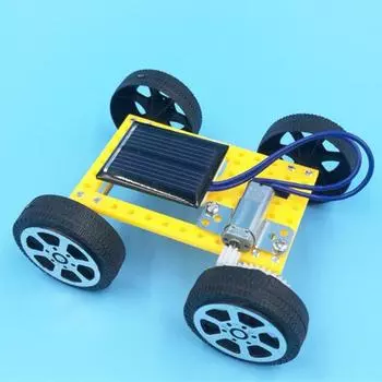 Игрушка на солнечной энергии для детей, безопасная для работы в команде, обучающие проекты из пластика, комплект на солнечной батарее для семьи жёлтый