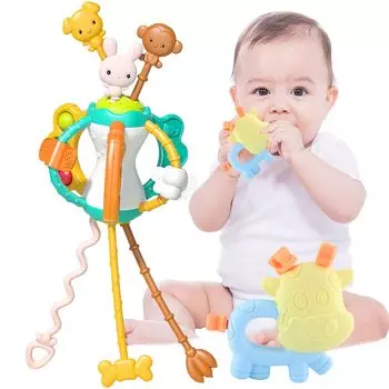 Игрушка на веревочке Five senses Shige kit Укрепление зубов Обучение кончиков пальцев Обучающая интерактивная игрушка, которая тянет за веревочку Обучение кончиков пальцев Игра на кончиках пальцев