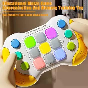Игрушка-непоседа Fast Push Музыкальная игра Игрушка Электронный геймпад с памятью для мозга Развивающая игрушка для детей-подростков Взрослые черный серый