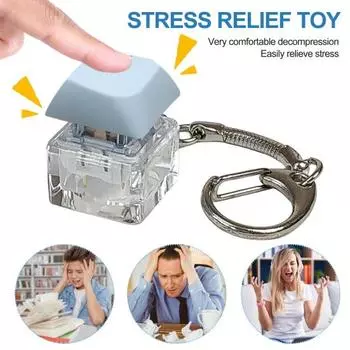 Игрушка-непоседа Клавиатура Брелок Игрушка для снятия стресса Взрослые Дети Тип нажатия пальца Клавиатура Исполнительный стол Игрушка Упражнение на запястье Снятие стресса Игрушка с СДВГ чёрный