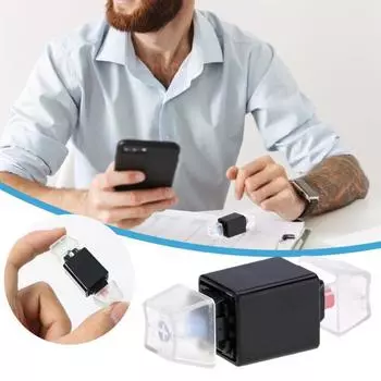 Игрушка-непоседа с клавиатурой, без света, карманные кнопки для пальцев, мини-кликер, новинка, декомпрессионная сенсорная игрушка, колпачок для клавиш на кончиках пальцев, дети синий