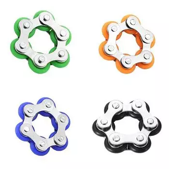 Игрушка-непоседа с роликовой цепью, игрушка-снижение стресса, велосипедная цепь, игрушки-непоседа, идеально подходящие для СДВ, СДВГ, тревоги и аутизма красный