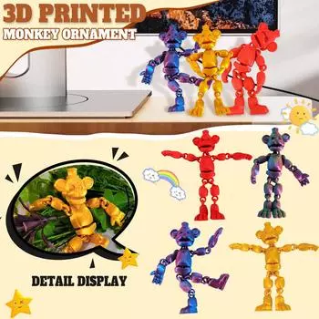 Игрушка обезьяна обезьяна с подвижными суставами живая и милая игрушка обезьяна обезьяна с гибкими суставами для декомпрессии мигающий цвет утолщенный One Size