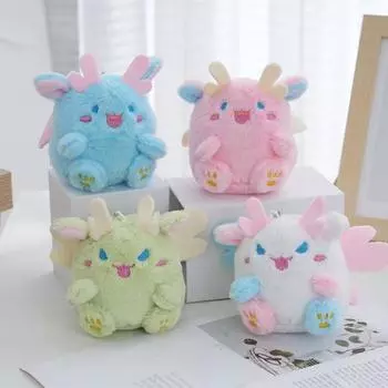 Игрушка очаровательный внешний вид очень мягкая полностью заполненная кукла-брелок для ключей с украшением для автокресла синий