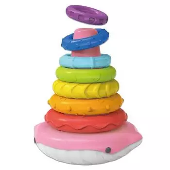Игрушка Oz Toy кит, неваляшка, кольцо, розовое, 1 шт., корейские детские товары