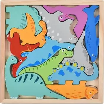 Игрушка Oz Toy Wooden Balance Picture Matching Domino Puzzle Dinosaur, популярные корейские головоломки