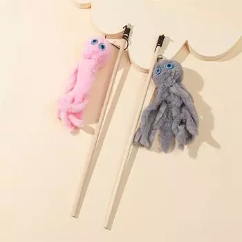 Игрушка-палка для кошек, головоломка, деревянный шест, плюшевый осьминог, забавный котенок, сменная голова, имитация висящей игрушки для кошек, кусающая жевательная игрушка для домашних животных
