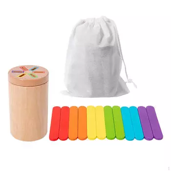 Игрушка-палочка Монтессори для развития мелкой моторики, познавательная, с сумкой для хранения, обучающая, для сопоставления цветов Set A