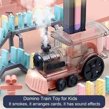 Игрушка-паровозик домино для детей, автоматический поезд-домино, блоки, складывающиеся игрушки с музыкой, развивающая игрушка для малышей, мальчиков и девочек в возрасте от 3 до 12 лет universal model розовый