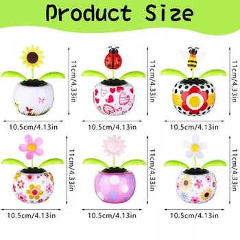 Игрушка «Пчелка на солнечной батарее» Танцующий солнечный цветок в разноцветных горшках Качающаяся игрушка в форме божьей коровки с откидным клапаном Анимированный качающийся болванчик