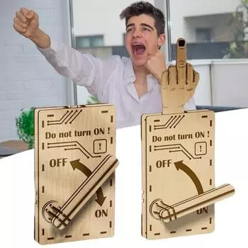 Игрушка-переключатель на средний палец, ручной работы, деревянный, двусторонний переключатель на средний палец, интерактивная игрушка для выражения настроения, розыгрыш, белый слон, подарки для мужчин и женщин