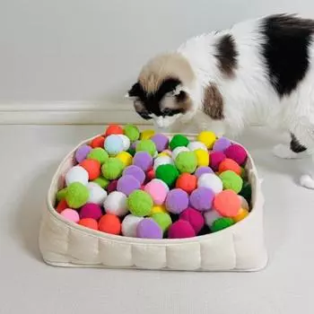 Игрушка Petka для кошек шерстяной шарик 100р 4см 1 упаковка, случайный цвет