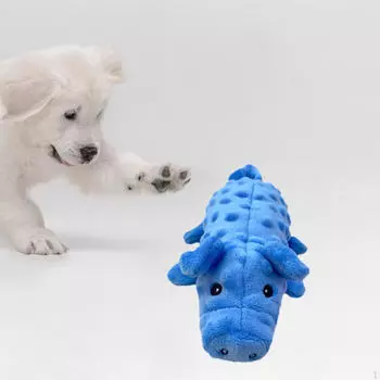 Игрушка-пищалка для собак интерактивная жевательная собачья мягка для жевания для маленьких животных синий