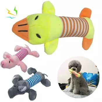 Игрушка-пищалка для собак средних и маленьких пород, плюшевая, забавная, улучшающая IQ, жевательная игрушка для щенков, милый дизайн животных, питомец, французский бульдог, мопс, принадлежности