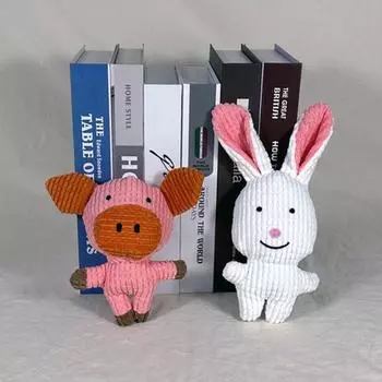 Игрушка-писк для собаки, насадка для куклы, шелест, слон, кролик, молочная корова, свинья, 1 комплект, Свинья + Кролик