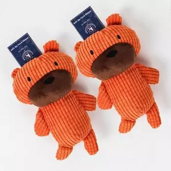 Игрушка-плюшевый мишка Dingdongpet 22 х 14 см, оранжевый, 2 упаковки