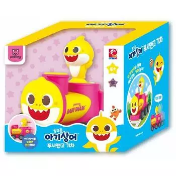 Игрушка-поезд Pinkfong Baby Shark Push & Go, желтый + синий + розовый, популярные корейские игрушки