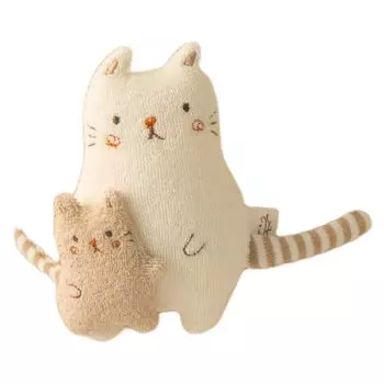 Игрушка-погремушка Amorosa mamma, мягкая погремушка, мама-кошка, органический хлопок Amorosa Mamma Baby