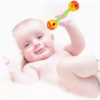 Игрушка-погремушка-колокольчик, встряхивающая гантель, игрушка для раннего развития 0-12 месяцев