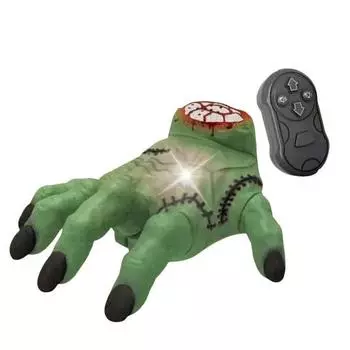 Игрушка-пранк «Ползающая рука на радиоуправлении», Жуткий анимированный зомби на Хэллоуин темно-зеленого