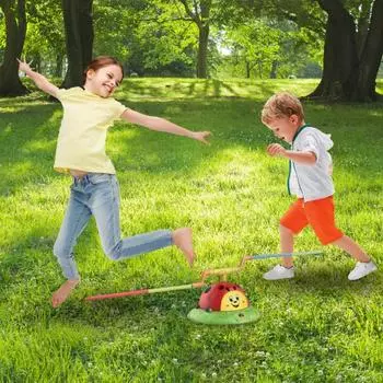 Игрушка «Прыгай и бросай» 2 в 1 Музыкальная игрушка-прыгун Игры в помещении и на улице Игрушка-кольцо для детей в возрасте от 4 до 6 лет Развитие моторики