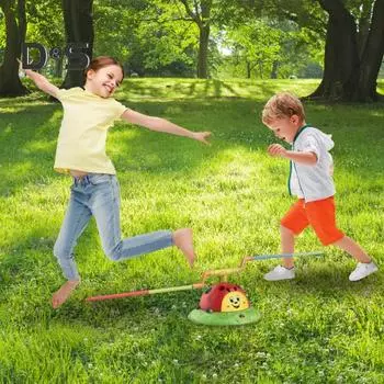 Игрушка «Прыгай и бросай» 2 в 1 Музыкальная игрушка-прыгун Игры в помещении и на улице Игрушка-кольцо для детей в возрасте от 4 до 6 лет Развитие моторики A