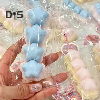 Игрушка-пудинг Star Pudding Squeeze Toy, имитация снятия стресса, пищевая сенсорная игрушка для детей и взрослых, мягкая игрушка TPR для снятия стресса, успокаивающая игрушка-десерт A