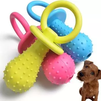 Игрушка-пустышка для домашних животных, резиновая, для щенков, собак, кошек, молярная соска, игрушка для чистки зубов с колокольчиком внутри S-3pcs