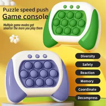 Игрушка-пузырь с нажимом, игровая консоль, подсветка, 4 режима, раннее обучение, портативное забавное средство для снятия стресса, быстрый толчок, удар по кроту, сенсорная игрушка-непоседа чёрный