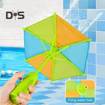 Игрушка-распылитель воды, забавный зонтик, ванна, игра для детей, интерактивная пляжная игра с сильной струей и большим радиусом действия, летняя семейная водная игрушка розовый