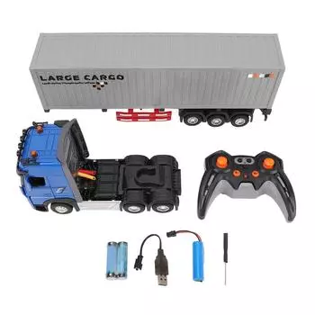 Игрушка RC Semi Truck с открывающимися дверями, контейнеровоз, сплав, музыка, RC Semi Transporter Truck
