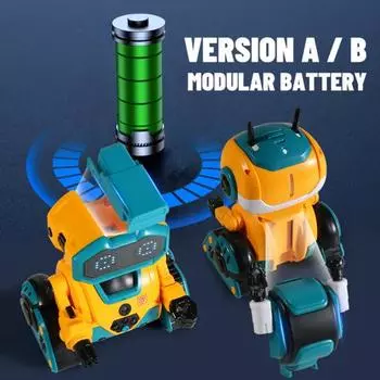 Игрушка-робот с дистанционным управлением и светодиодными глазами, распознающий жесты, сенсорный интерактивный электрический робот 2,4 ГГц, поющий и танцующий робот, игрушка для малышей, мальчиков и девочек, подарок B