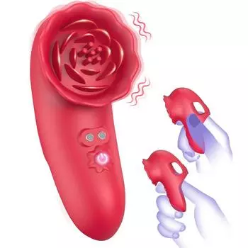 Игрушка-роза Фаллоимитатор Вибратор Лизание языка Клиторальный Минет Киска Массаж сосков Стимуляция точки G Взрослая женщина Мастурбация Оргазм 1PCS