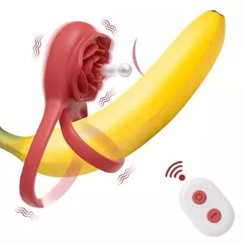 Игрушка-роза, кольцо для пениса, кольцо для пениса, вибратор для мужчин, кольцо для блокировки спермы, дистанционное управление, задержка эякуляции, секс-игрушки для мужчин, кольца для пениса B