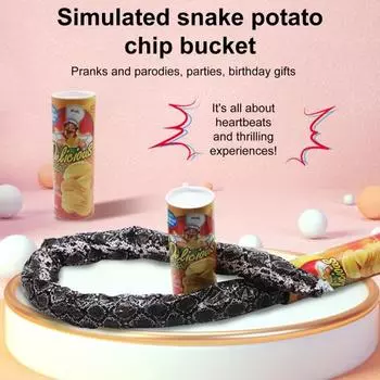 Игрушка-розыгрыш в виде змеи из картофельных чипсов, реалистичное весеннее ведро, змея, тараканы, многоразовые, имитация